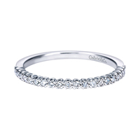 14k White Gold Contemporary Style Straight Wedding Band Diamond